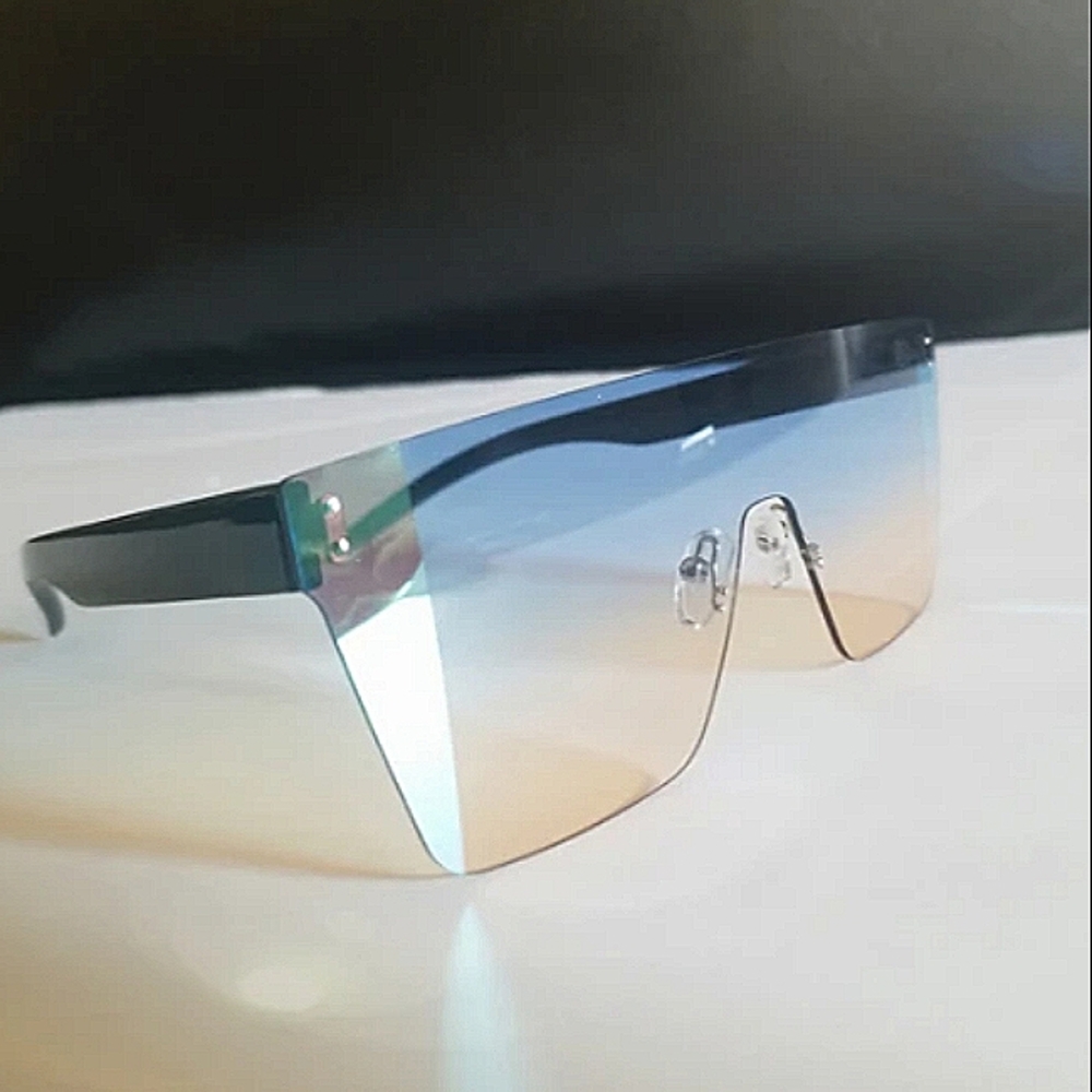2 tone frameless sunglasses